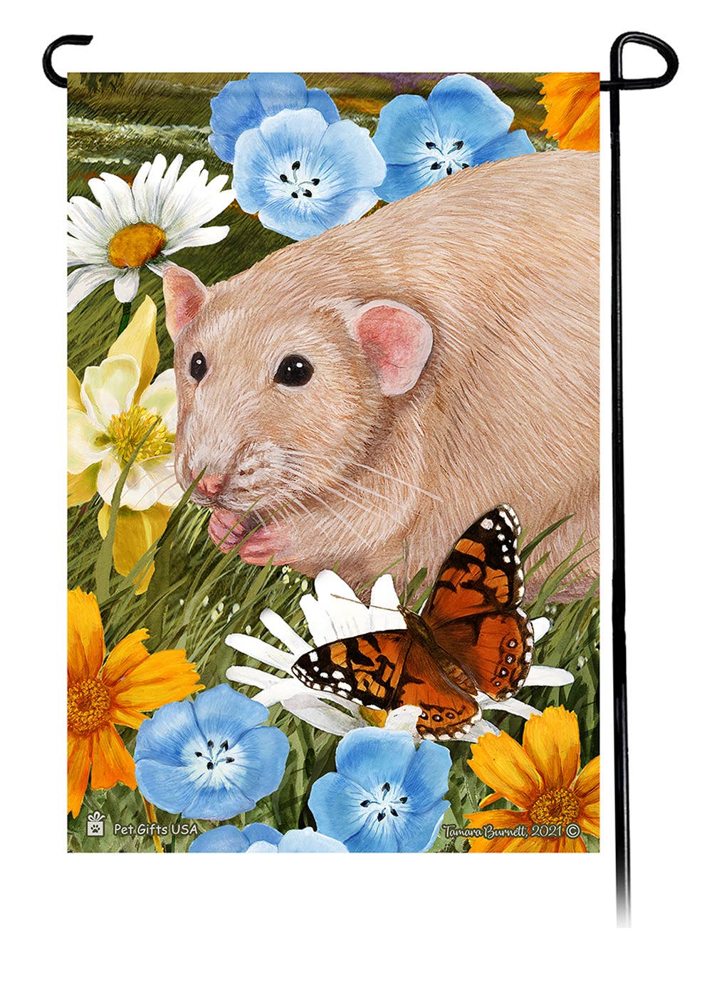 Pet Gifts USA, LLC - Vente Drapeaux - Drapeau de jardin à fleurs d'été uni crème clair Rat0