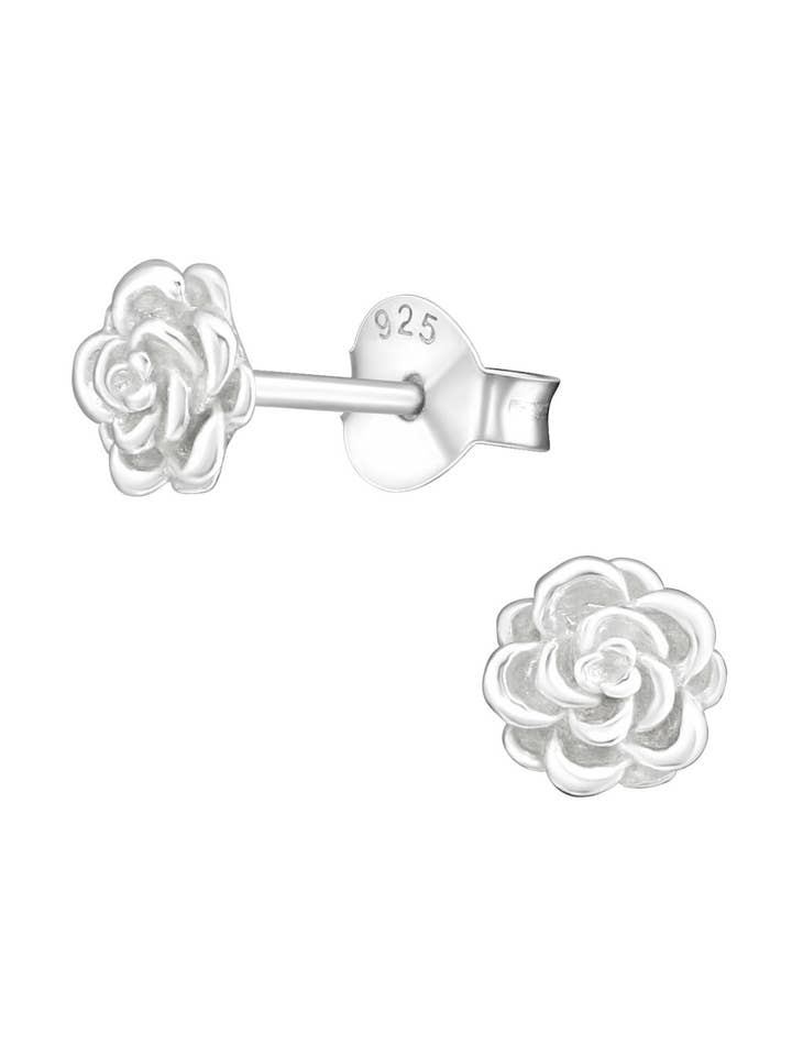 Silver Rose Stud Örhängen för wholesale av Nakoa The Label