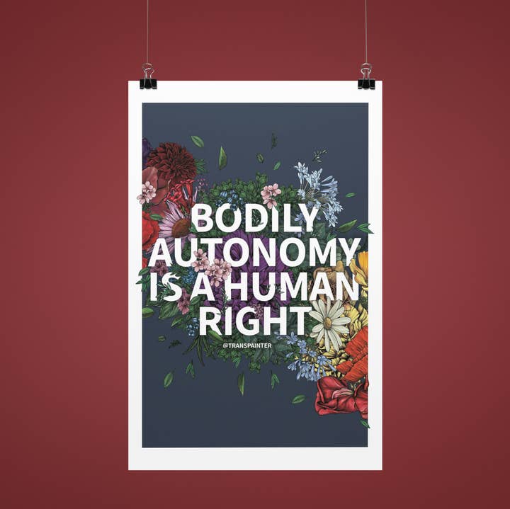Transpainter - Wholesale Art Print - Bodily Autonomy is a Human Right Poster | Botanical Art0