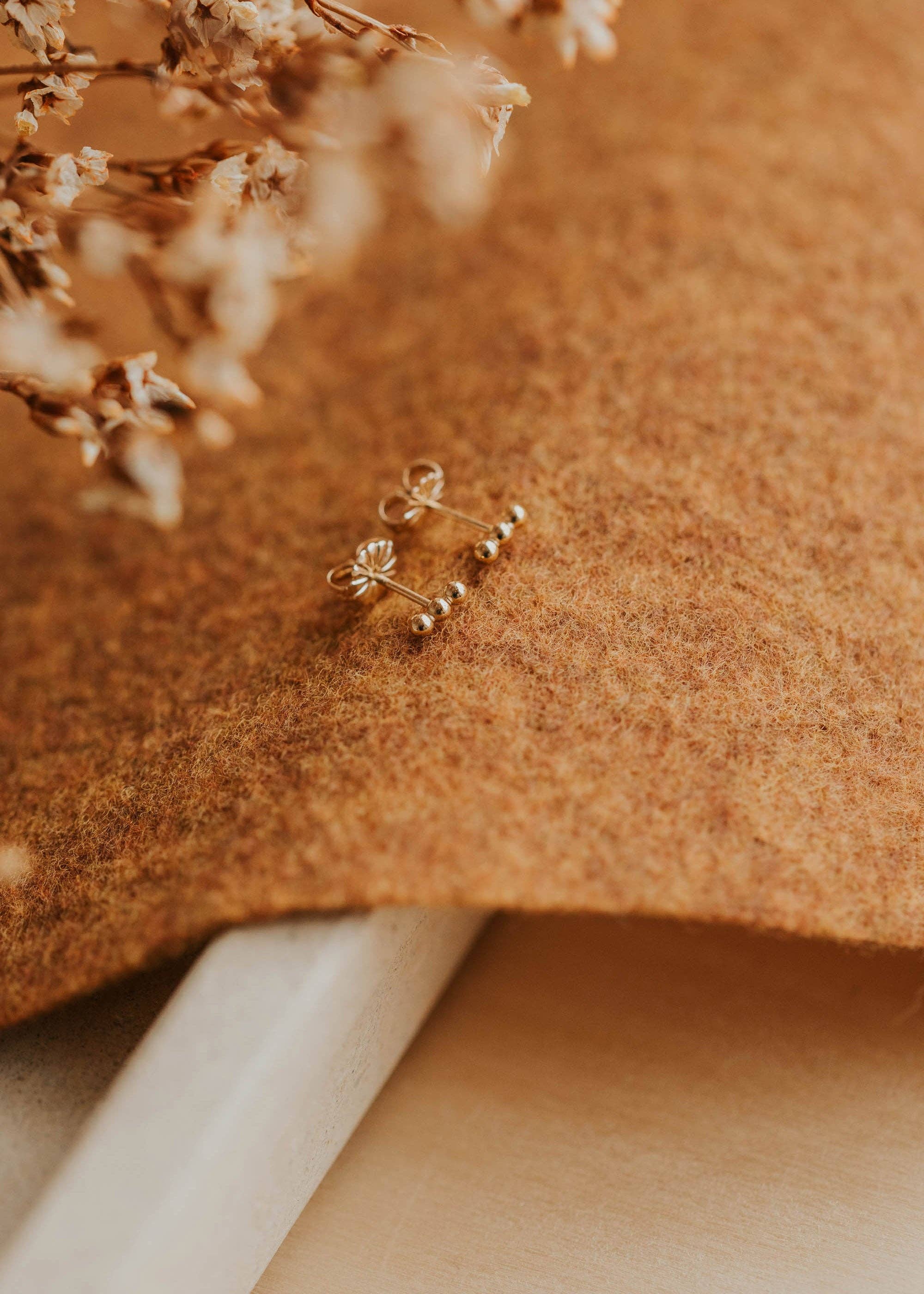 Hello Adorn - Wholesale Stud/Post Earrings - Triple Dot Studs | 14kt Gold Fill + Sterling Silver5