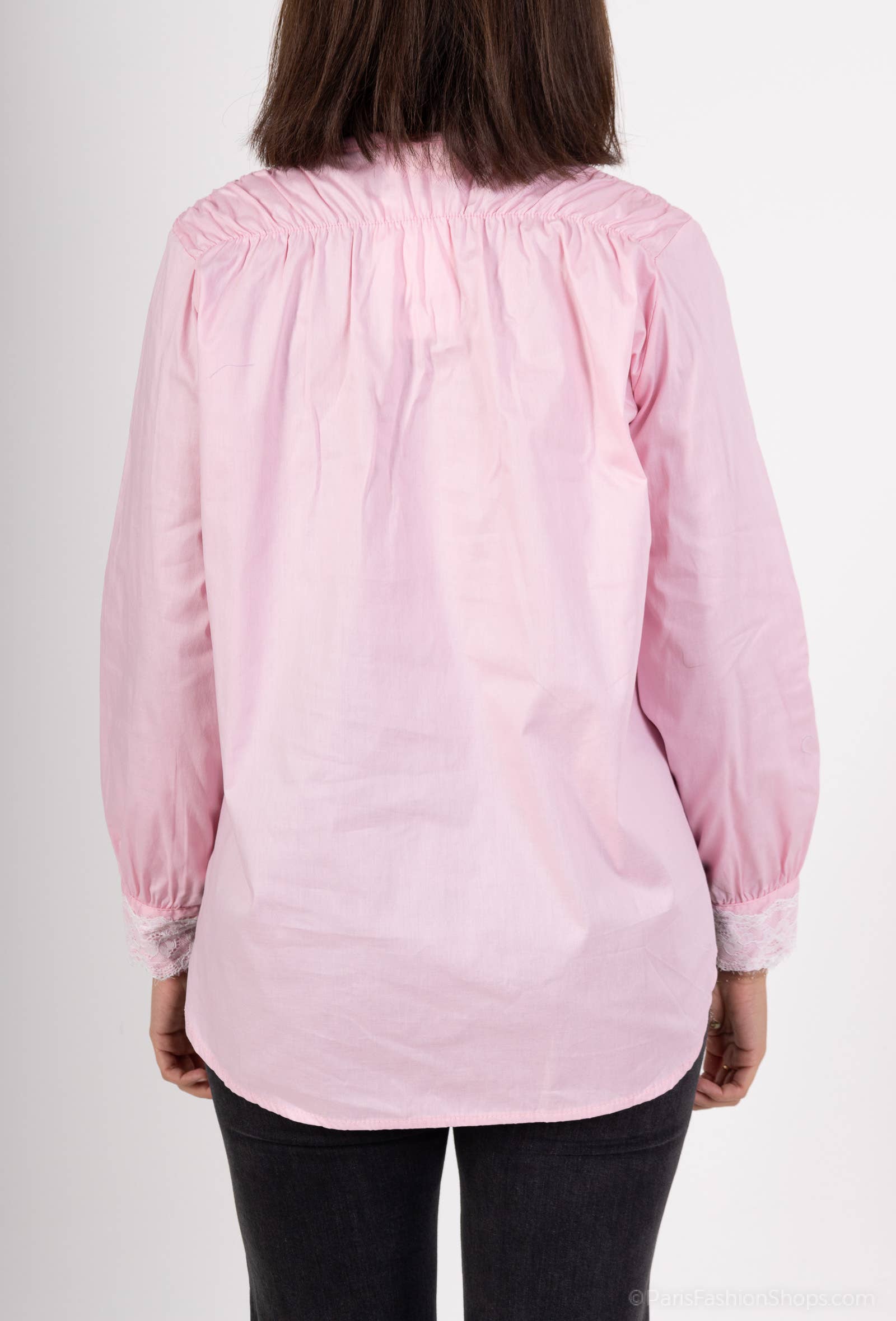 Pépouz' Paris - Vente Chemise à col boutonné – femme - Chemise col mao avec dentelle PC25188