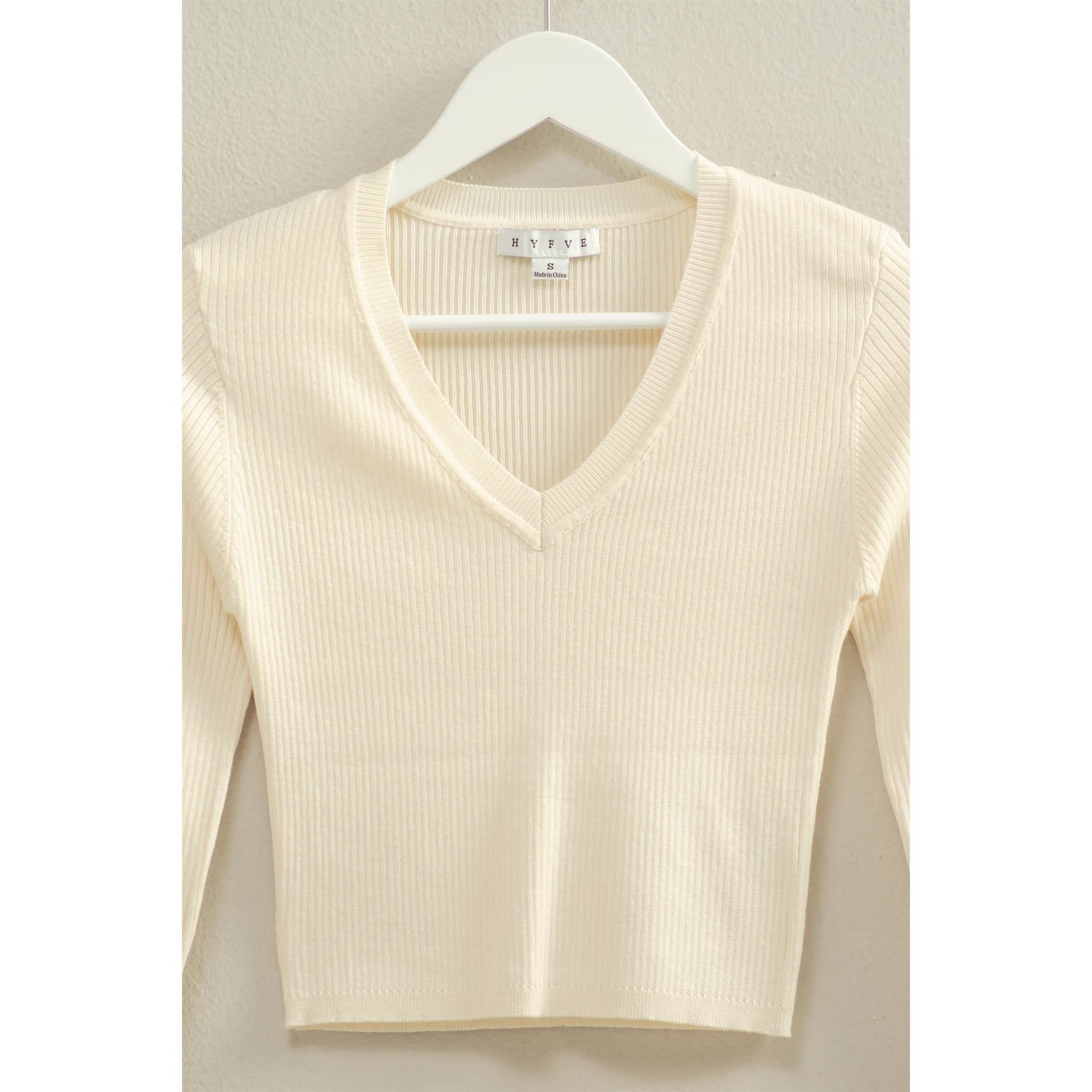 HYFVE - Wholesale Knit Sweater - Women's - V-Neck Fitted Sweater13