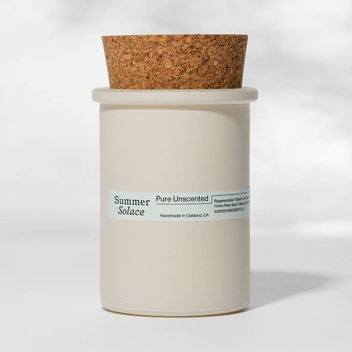 SUMMER SOLACE- Regenerative Tallow Beauty - Vendita all'ingrosso Candela in vasetto - Candela Pura Non Profumata – Sevo e Cera d'Api, 6 oz0