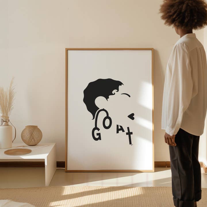 Schwarz-Weiß Frauenporträt - Vrede Kunstdruck für den Großhandel von Aysha Studios