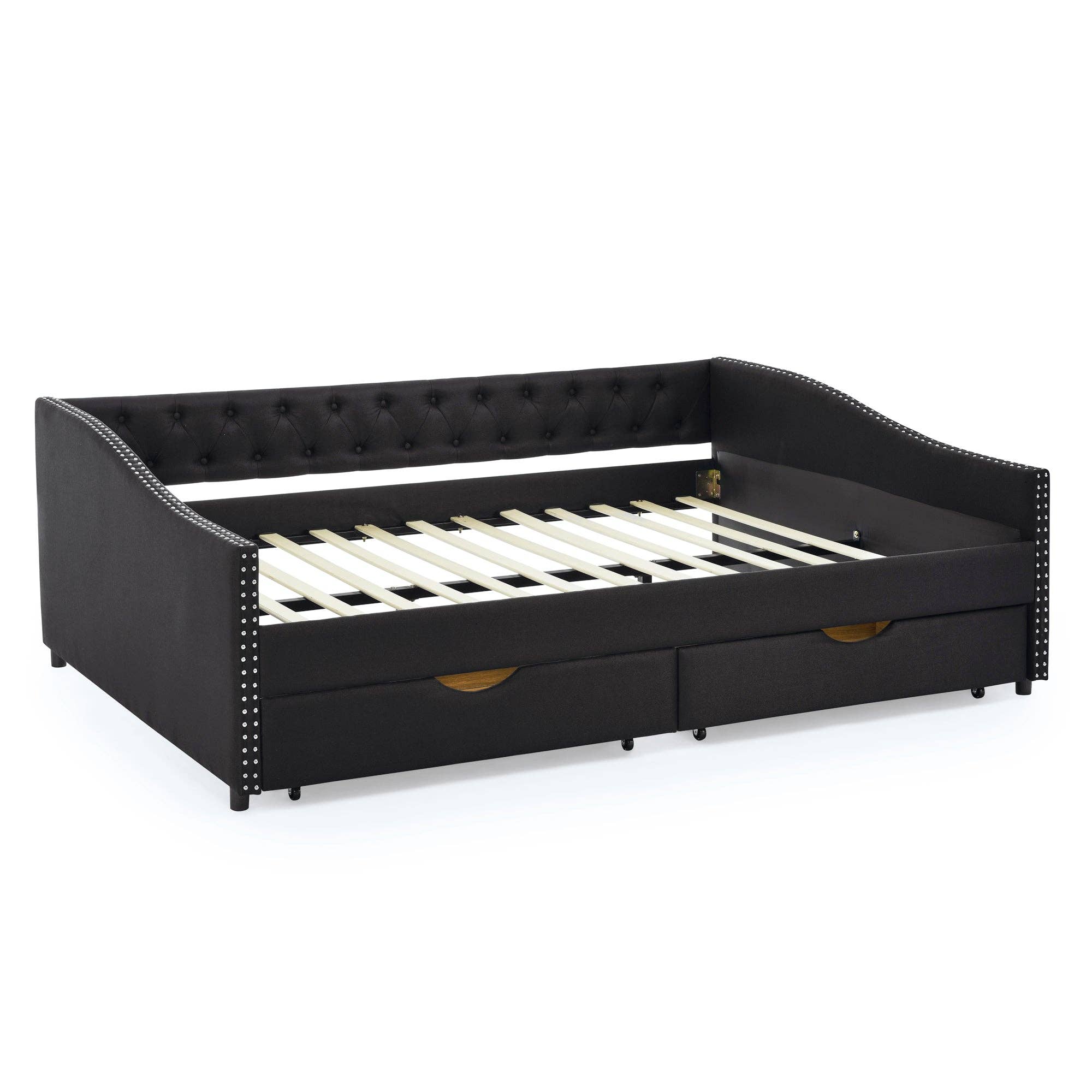 HOMYCASA DESIGN INC - Vente Canapés - Lit de jour capitonné taille Queen avec tiroirs canapé-lit tufté21