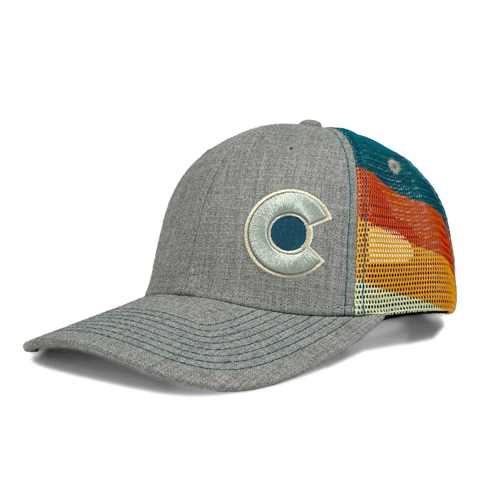 YoColorado - Wholesale Trucker Hat - Unisex - Hat - Grey Shoreline Trucker0