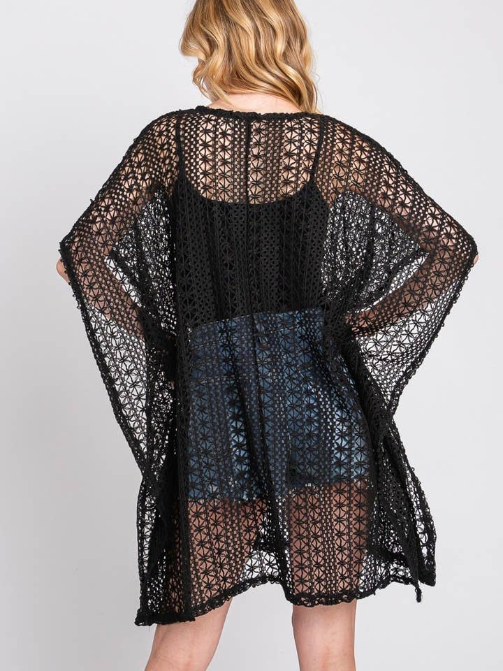 MiMi Wholesale - Wholesale Swim Cover Up - Women's - MS0342 Mia Crochet Cover Up Poncho