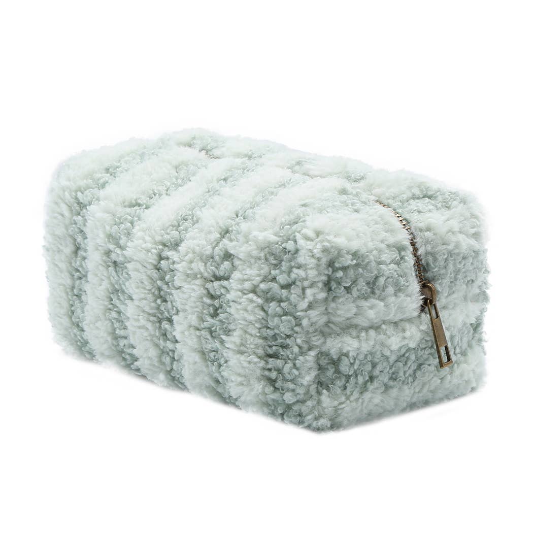 Fashion City - Wholesale Pouch - Women's - Stripe Pattern Sherpa Travel Pouch6