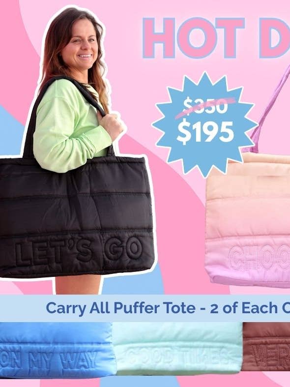 ‼️ Hot Deal - Carry All Puffer Tote Pack for wholesale by Jadelynn Brooke