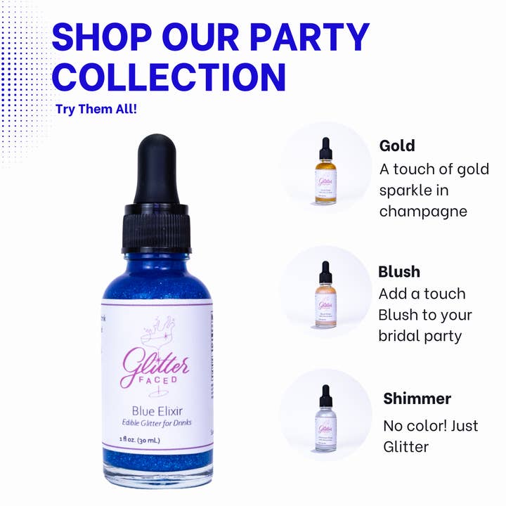 Glitter Faced - Wholesale Cocktail Mix/Syrup - Blue - Edible Glitter For Drinks & Cocktails1