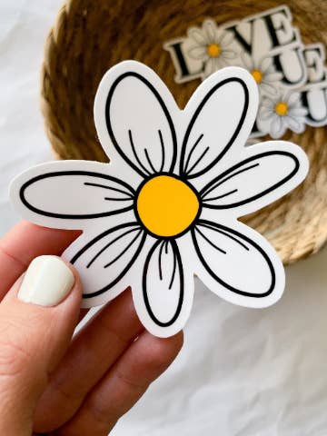 Simple White Daisy, Sticker for wholesale by Amalie Maren Designs