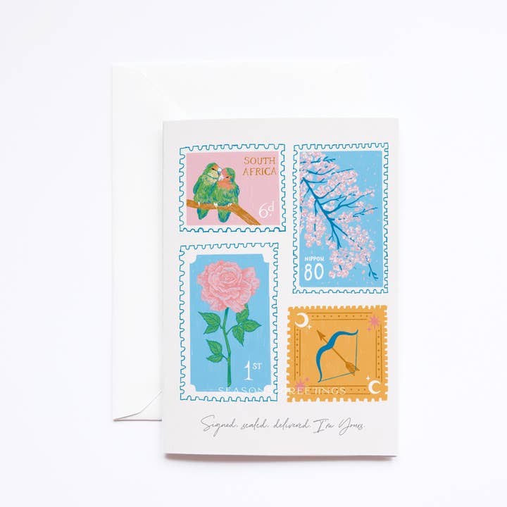 Vintage Stamp Valentine's Card for wholesale by Deborah Panesar