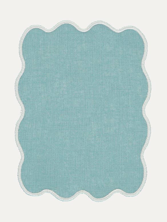 Tovagliolo da Cocktail Palma Azzurro Chiaro con Grezzo per la vendita all'ingrosso da parte di Mariaida Home