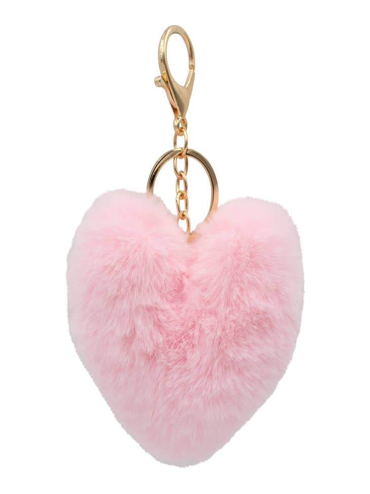Pink Crab bag charm Pom Pom Keychain Gold Fluffy cute kawaii Fun Gift For  Her