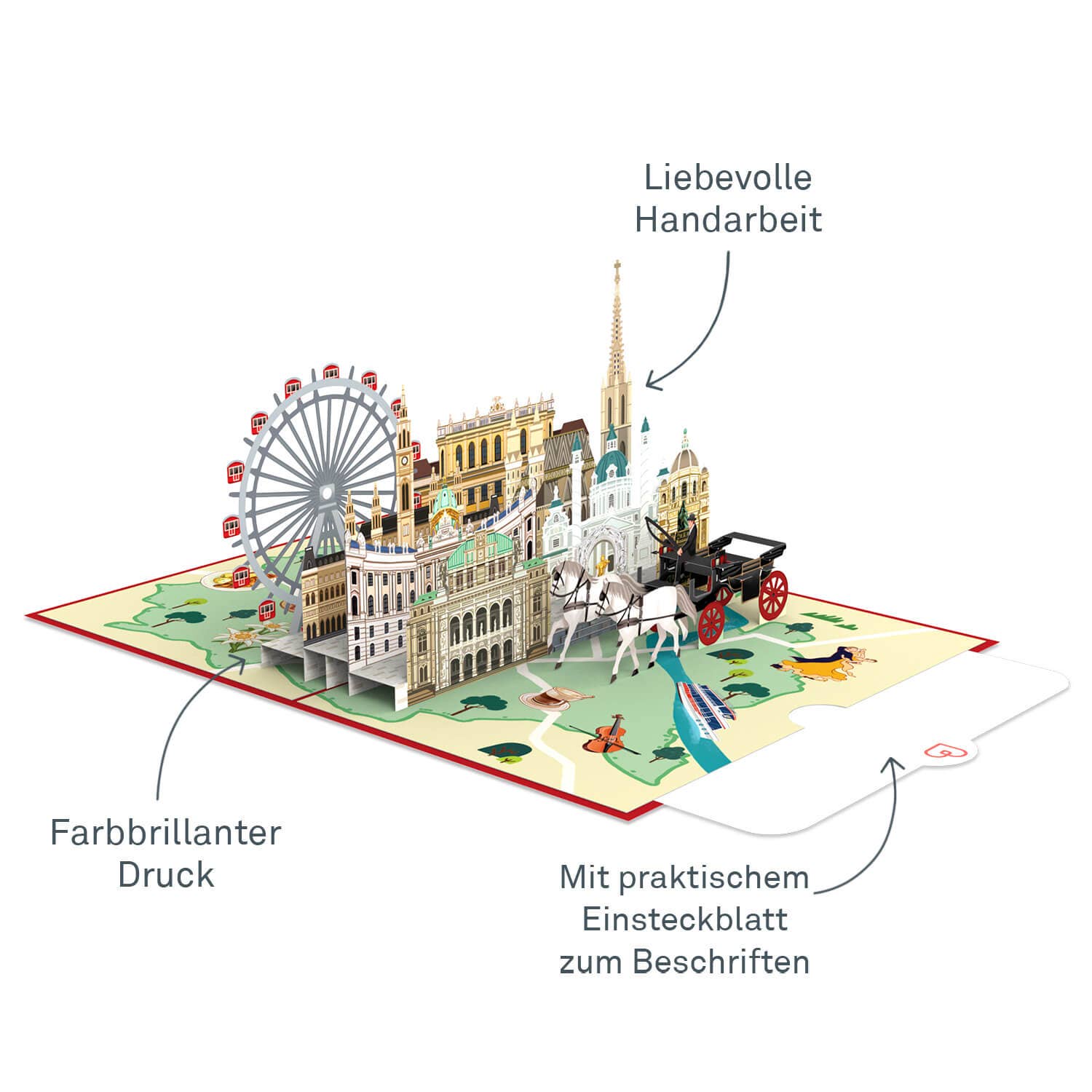 papercrush – Cartão de saudação diária por atacado – Cartão Pop-Up Viena2