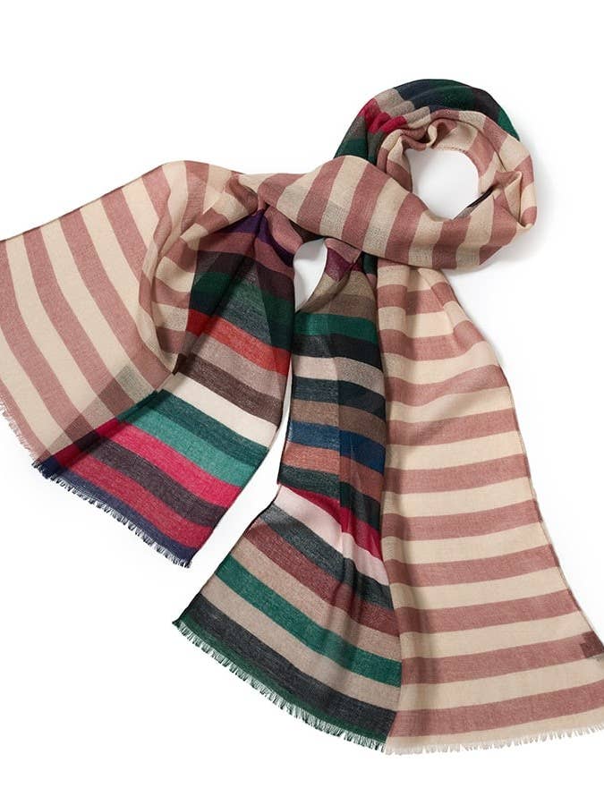 Stole wool multicolors beech for wholesale by Eredi Colombo Srl (Brand Nicki Colombo)