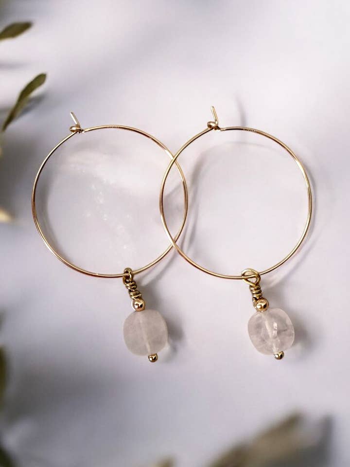 Blush Glow Hoops for wholesale by Moksha Jewelry