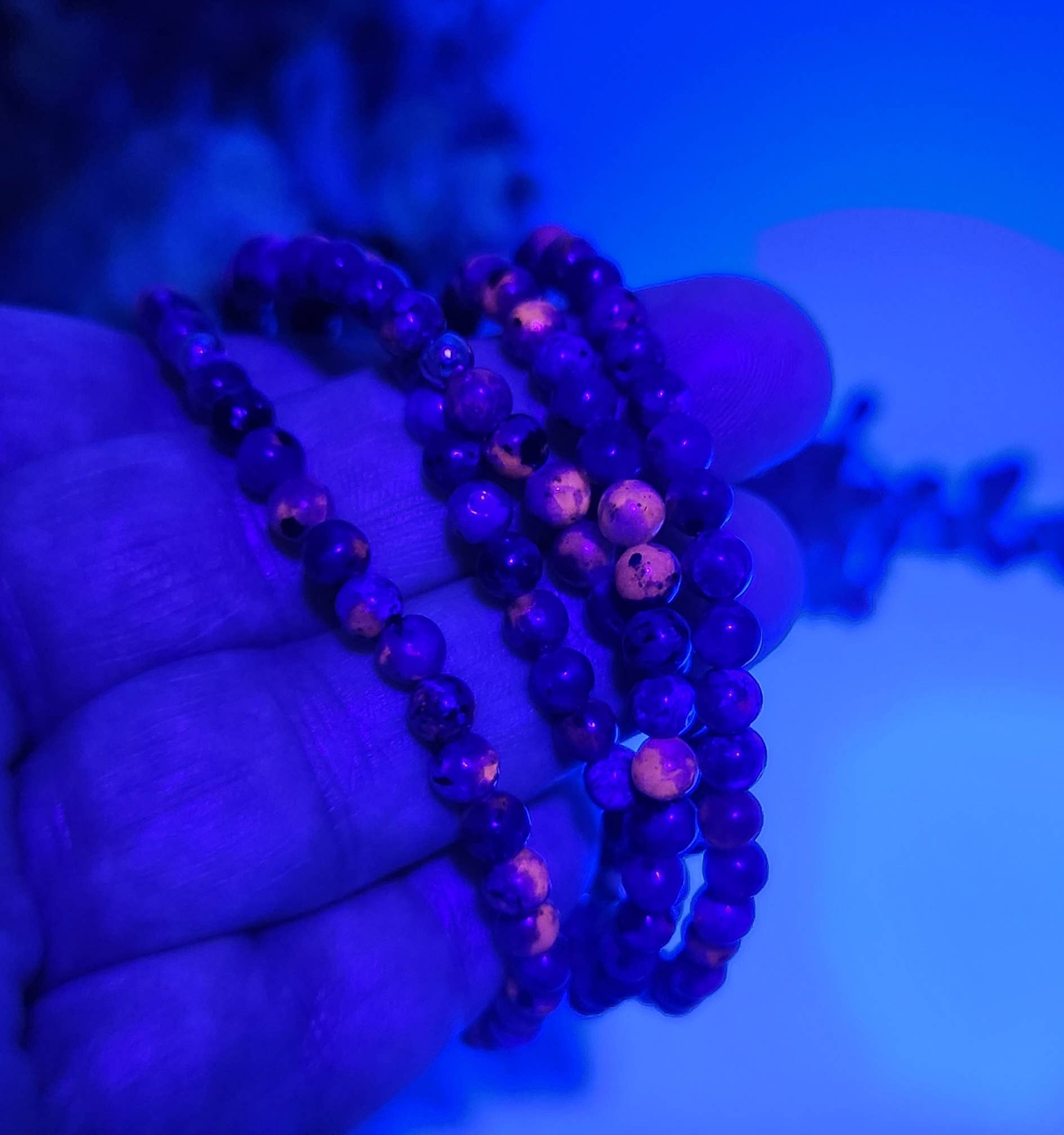 Meraki Gemstones - Wholesale Armband met kralen - Yooperlite rekbare edelsteenarmband 4 mm (UV-reactief)11