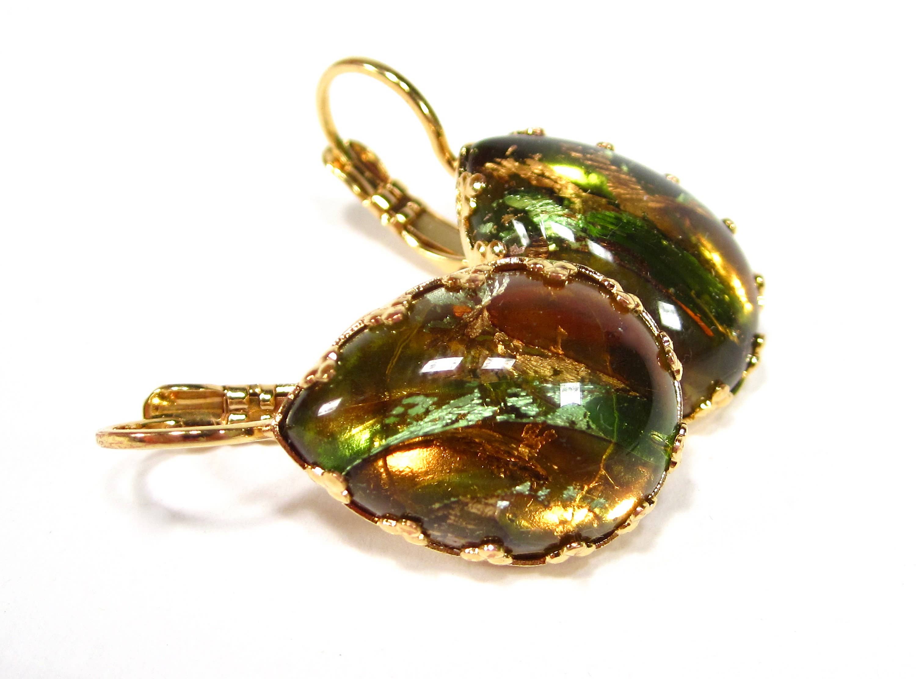 SoHo Schmuckmanufaktur - Wholesale Dangle Earrings - Dreamlike Opal Glass Earrings Vintage Handmade in Cologne2