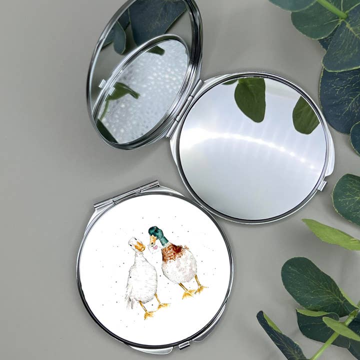 Watercolour Runner Ducks Love Letters Compact Mirror for wholesale by Dots Allowed