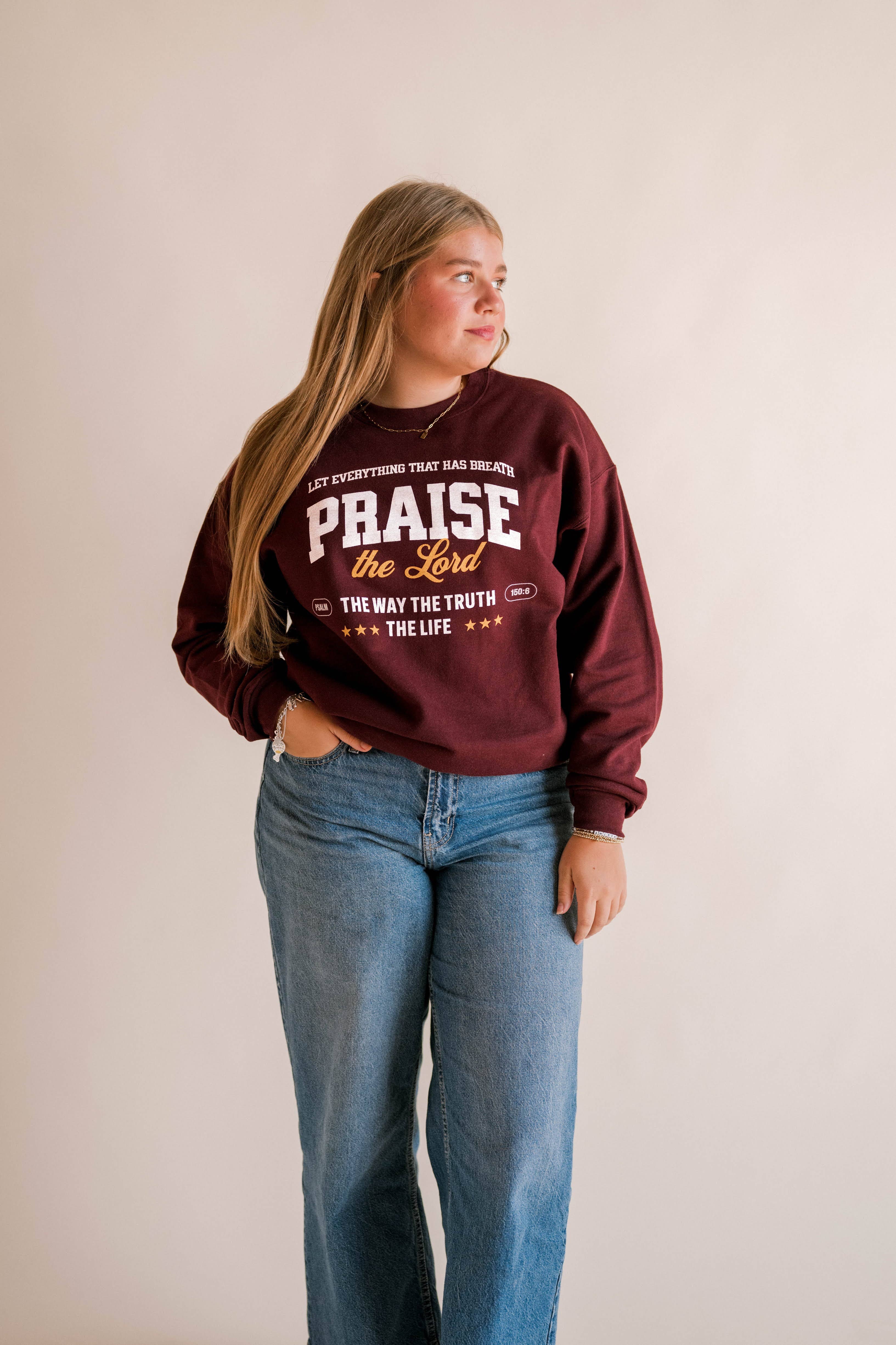 Dear Heart - Wholesale Graphic Sweatshirt - Women's - Praise The Lord Pullover | Christian Pullover1