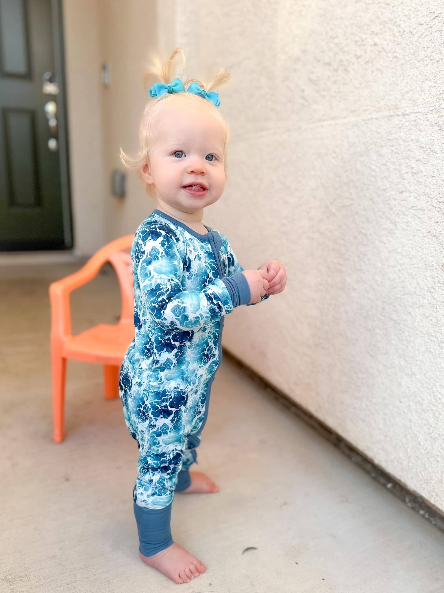 Sunshine Luckies - Wholesale Sleepsuit - Baby - Happiness Comes in Waves Zippy Bamboo Pajamas7