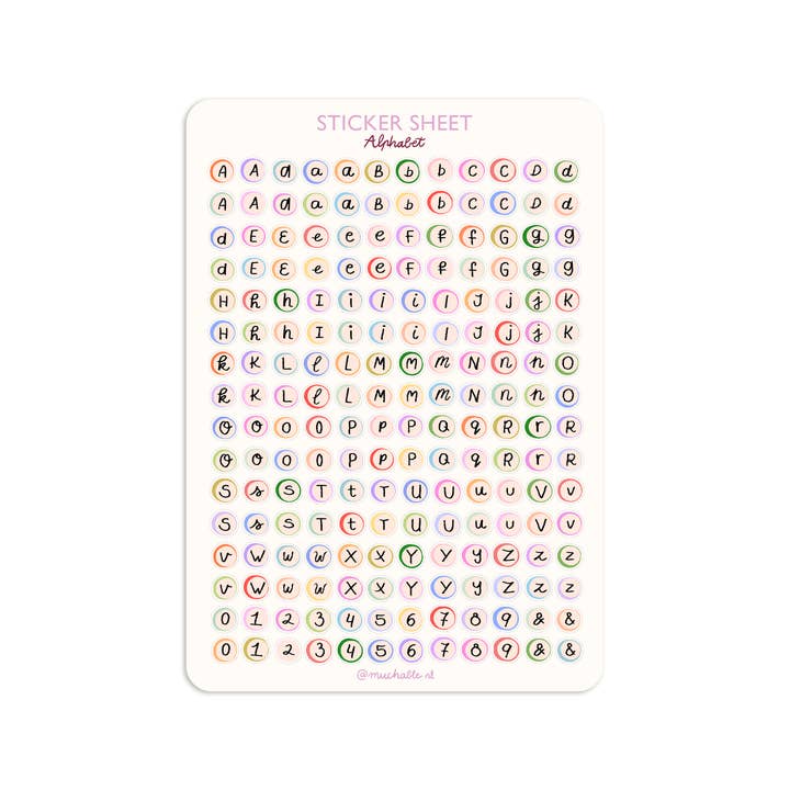 A5 klistermärkeark - små alfabetbokstäver för wholesale av Muchable