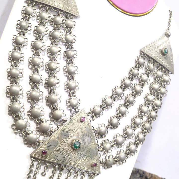 vintarust - Wholesale Bib Necklace - Ethnic Multilayers Bib Necklace, Tribal Boho Kuchi Necklace5