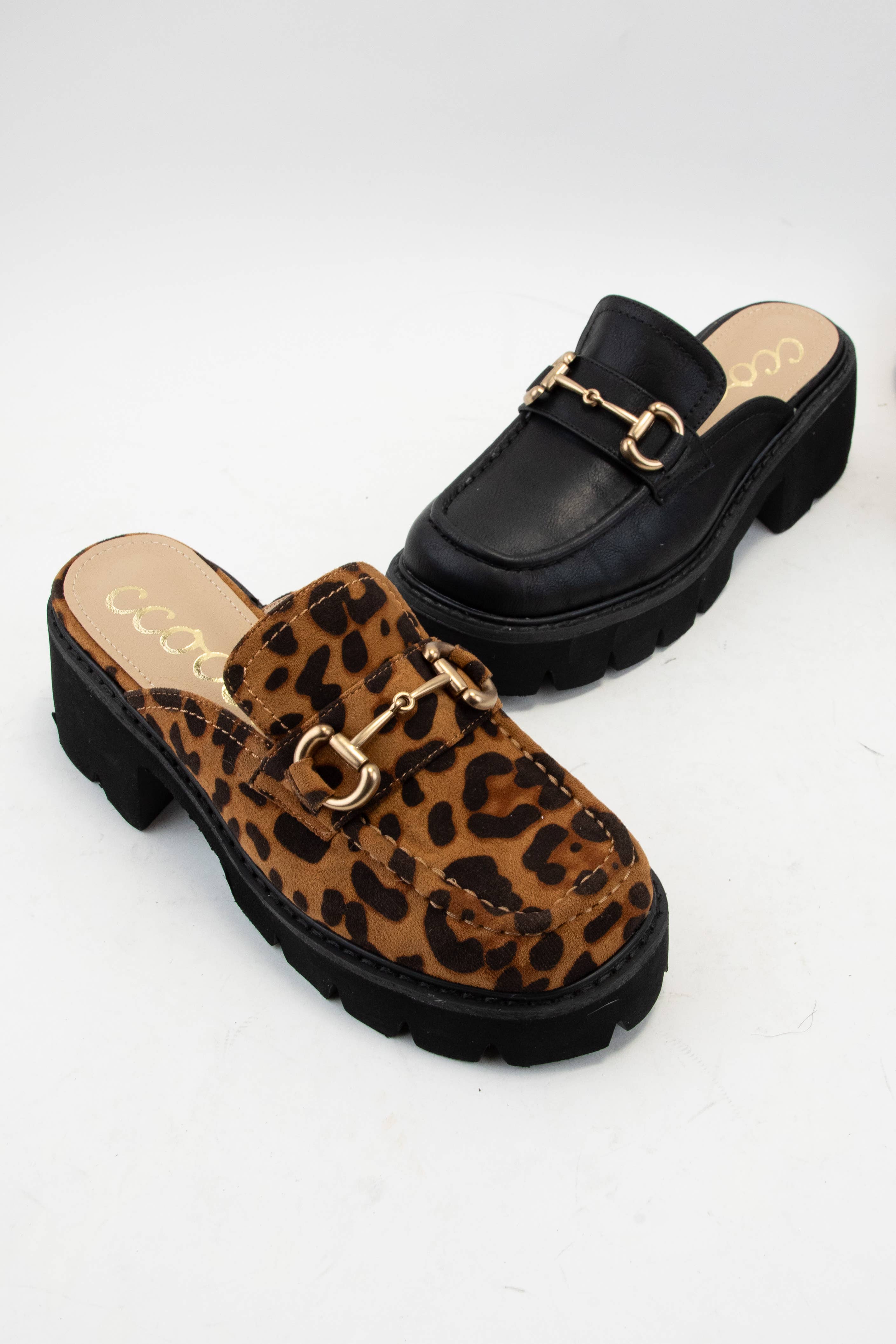 CCOCCI - Wholesale Loafers - Women's - LYNN CHUNKY PLATFORM HORSEBIT SLIP ON LOAFER MULE22