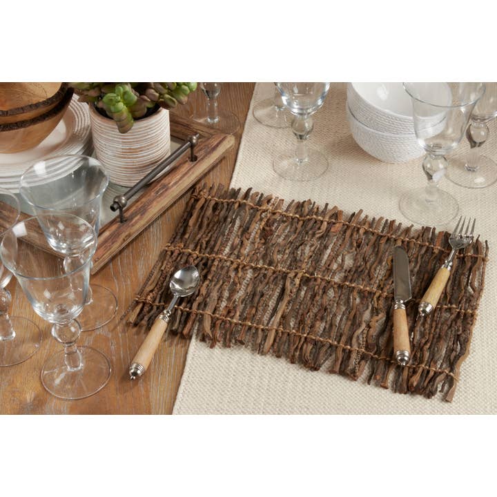 Natural Twig Placemat for wholesale on Faire
