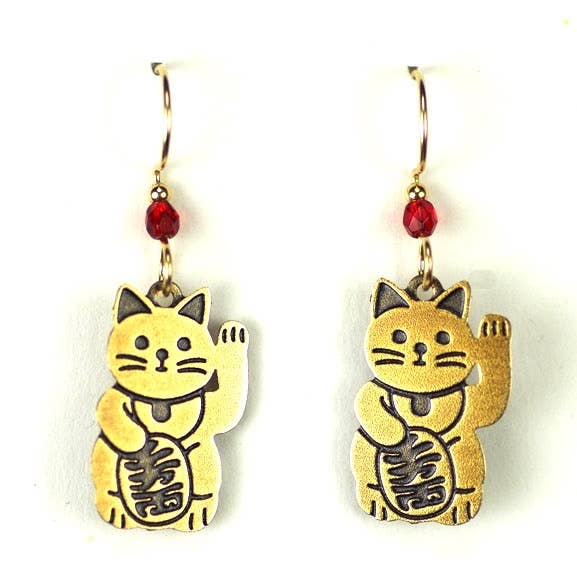 Boucle d'oreille chat porte-bonheur pour la vente par Beautiful Medusa