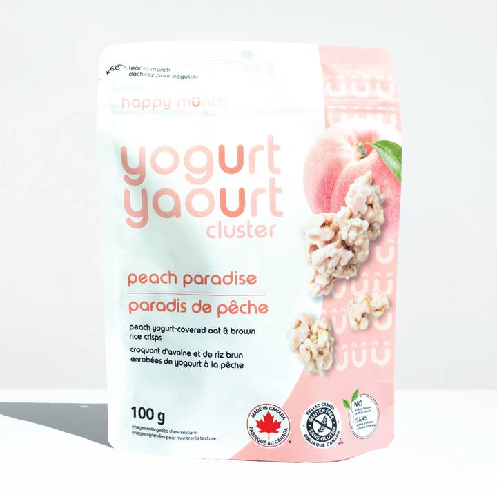 Peach Paradise - Yogurt Cluster (100g) for wholesale by Happy Munch Factory