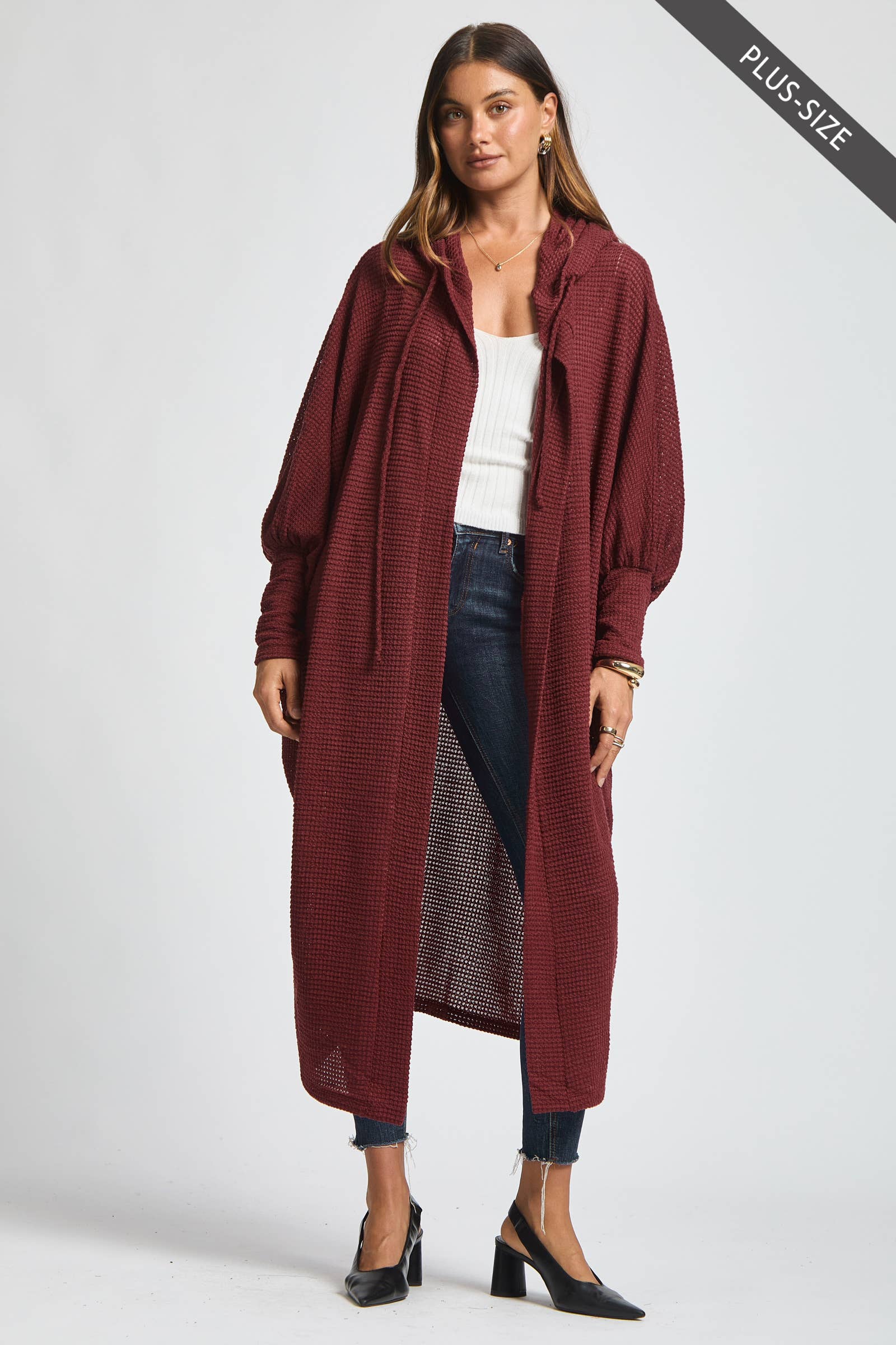 Dear Scarlett - Wholesale Cardigan - Women's - PLUS SIZE Cozy Knit Maxi Duster2