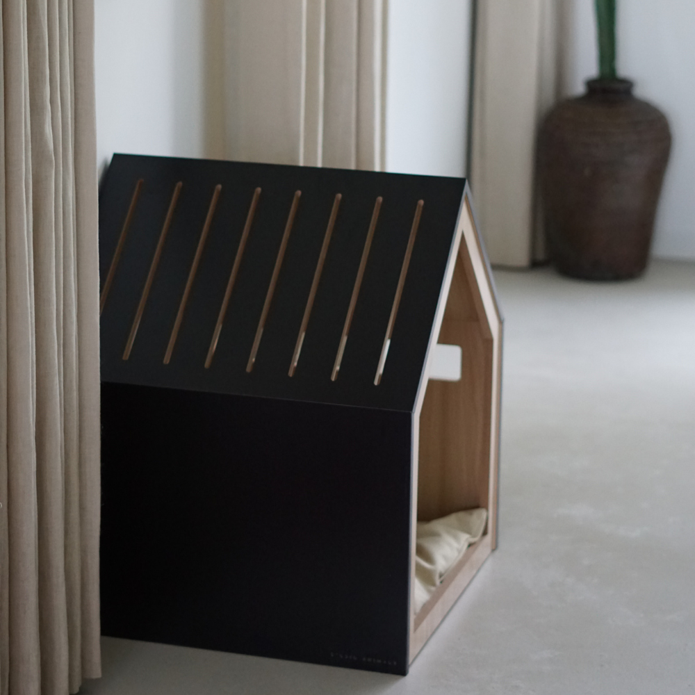 STUDIO ANIMAUX - Wholesale Pet Bed - Cat/Dog - Pet house | wood | black | 58 x 58 x 65 cm2