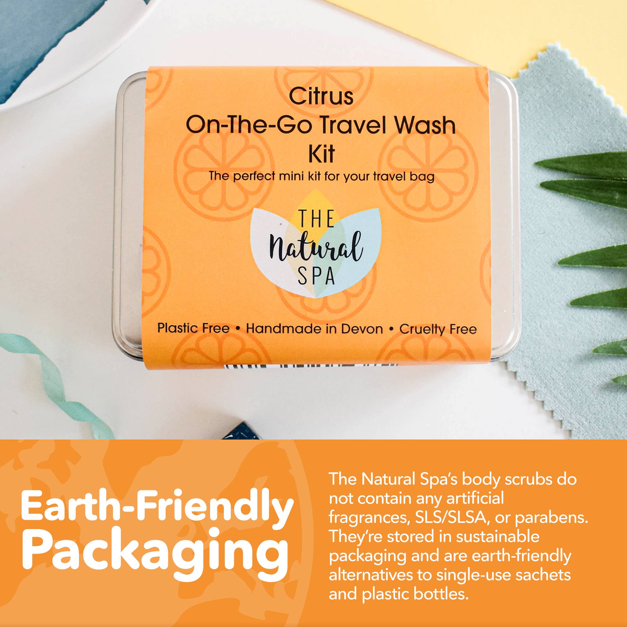 The Natural Spa Cosmetics – wholesale Bath & body set – Citrus Mini "On-The-Go" Travel Wash kit - gift set4