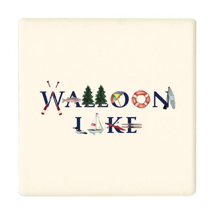 walloon lake coaster for wholesale by Tina Labadini Designs