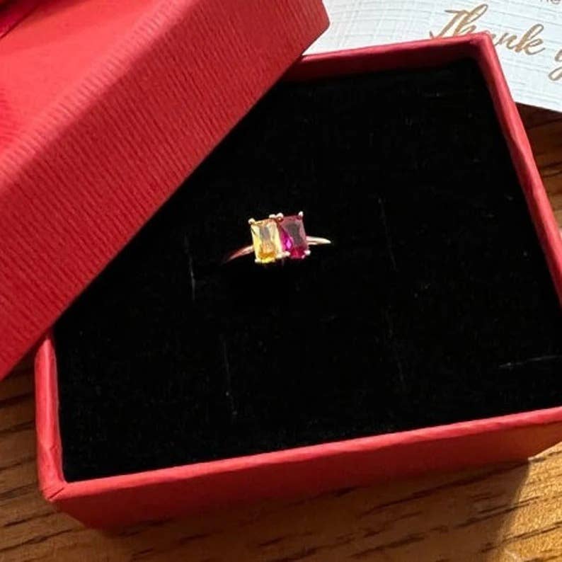 JoyPersonalized - Vente Bague avec plusieurs pierres - Bagues Familiales avec Pierres de Naissance, Bague en Pierres Précieuses8