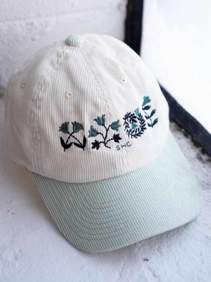 Tulip Patchwork Two-Tone Corduroy Hat | Embroidered Dad Hat for wholesale by Stay Home Club
