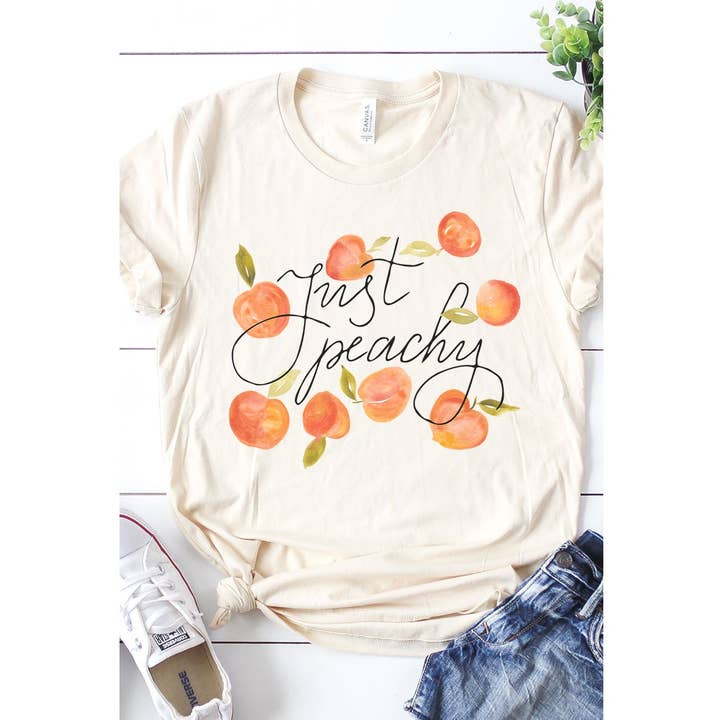 Kissed Apparel - Wholesale Screen Printed T-Shirt - Women's - Vintage Just Peachy Graphic Tee2