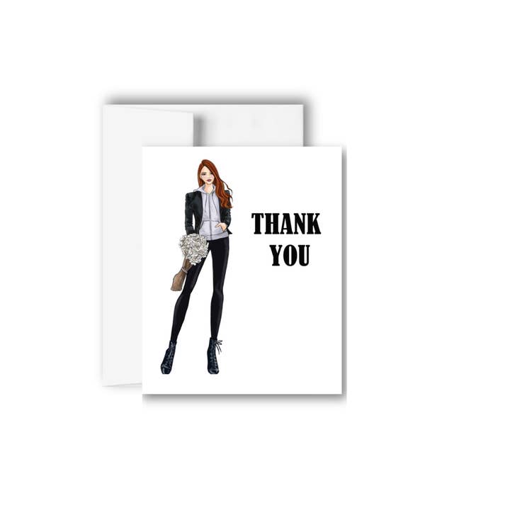 Carte de vœux Thank You Flowers - Illustration pour femme pour la vente par Brandi Creations Design Studio