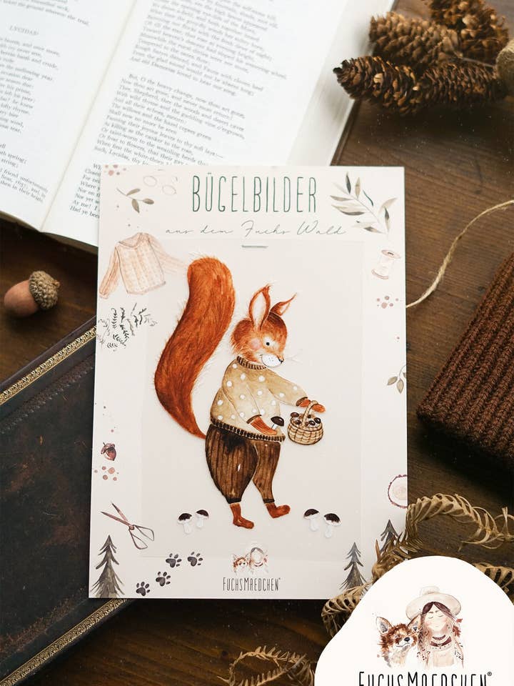 Iron-on transfer sheet Squirrel in the Fox Forest for wholesale by FuchsMaedchen