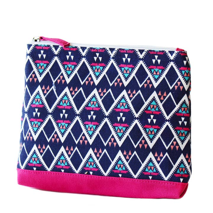 Marinblå och rosa Meg Beach Bag för wholesale av Pink Lemon