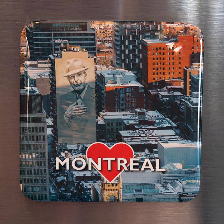 Aimant de réfrigérateur Mural Leonard Cohen V.2 de Montréal pour la vente par PhiloPerse