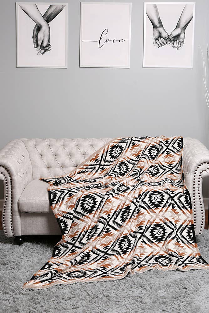 Hana - Vendita all'ingrosso Plaid - Coperta invernale reversibile con motivo tribale11