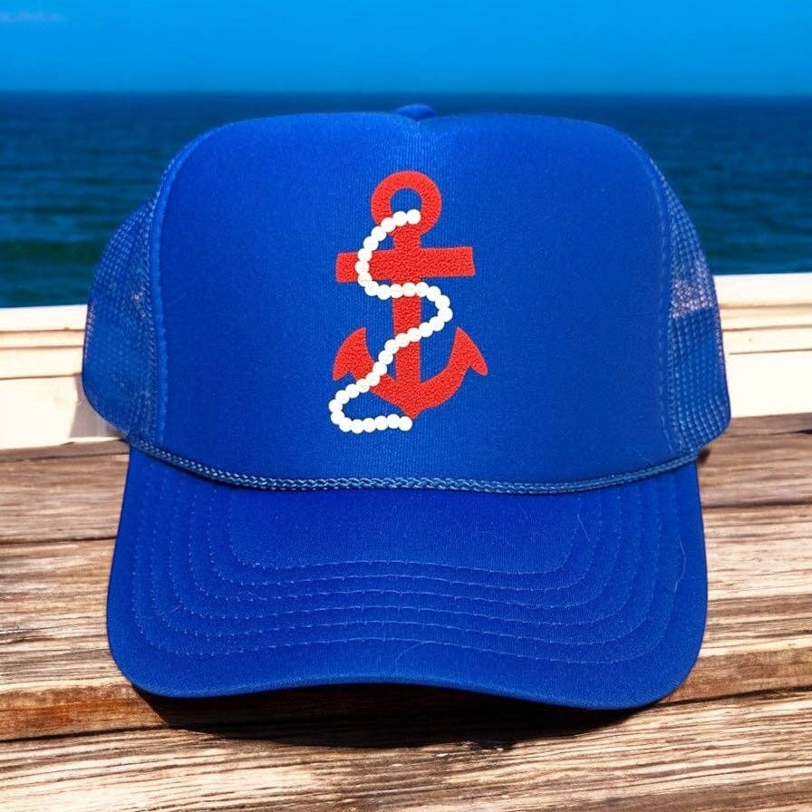 Littlebrightbird - Wholesale Trucker Hat - Unisex - Anchor - Royal Blue Trucker Hat1
