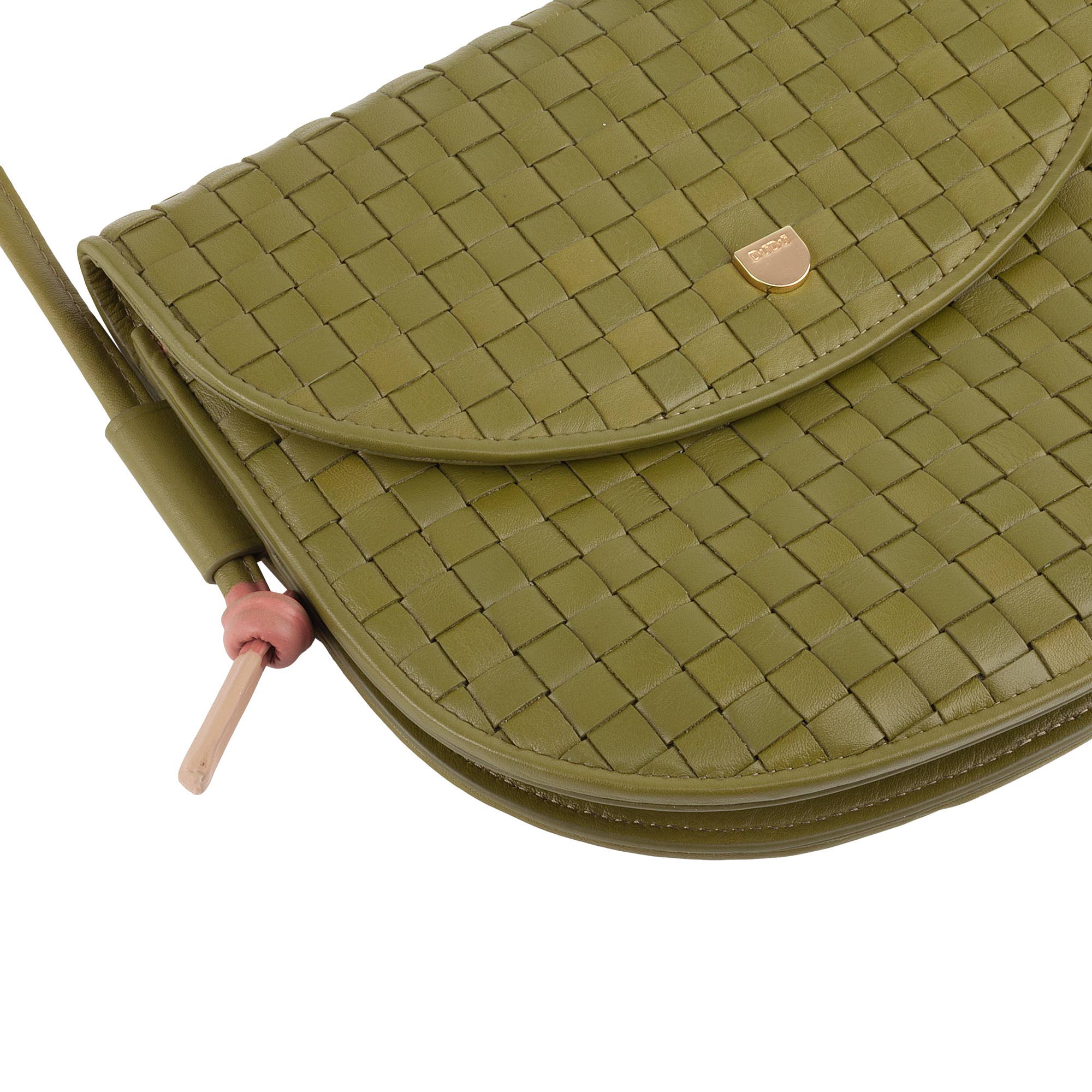 dudu - Wholesale Crossbody Bag - Women's - Dudu Medium Women'S Woven Leather Crossbody Bag Olive green3