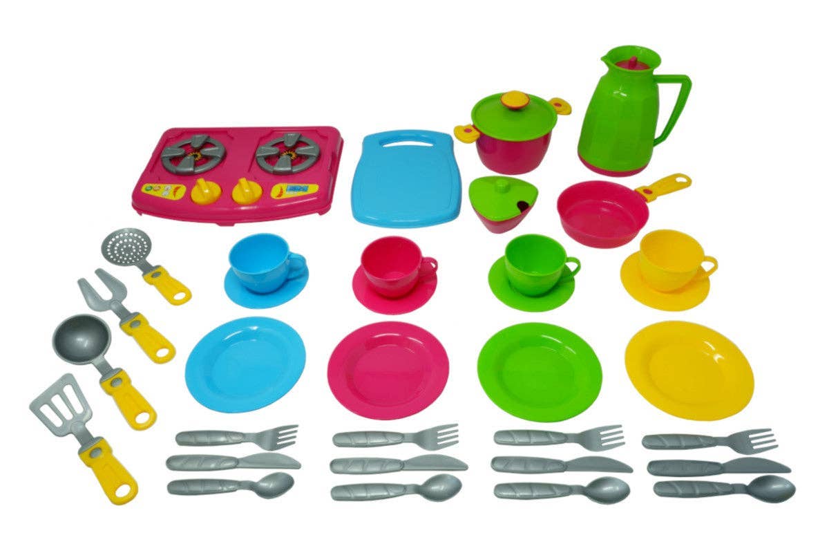 Fainotoys – Großhandel Spielzeugset – Kinder – TECHNOK Küchenzubehör-Spielset – Kochfeld-Set (38 Teile)2