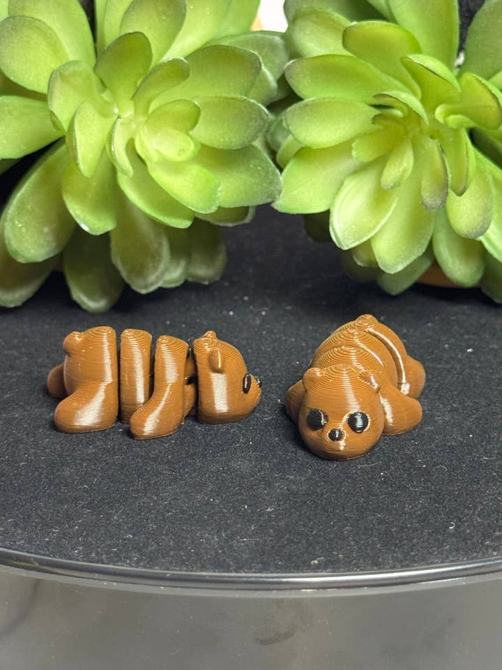 Bear (Dark Brown) • Mini 3D Printed Articulated Animal • Flexi Animals for wholesale by Lorianne Kol