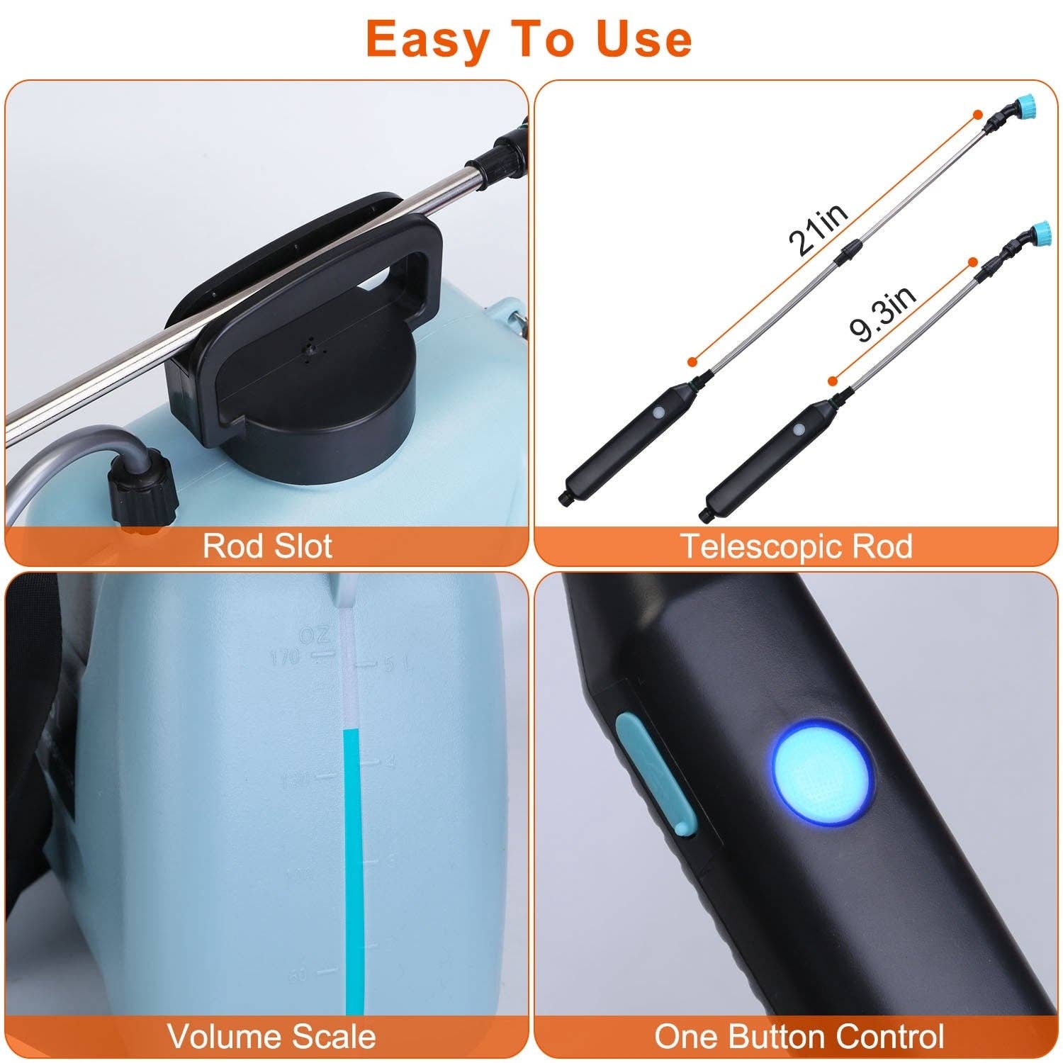 Hard Rock Health Stores - Wholesale Garden Tool - 5L/1.3Gallon Electric Plant Sprayer Telescopic Rechargeable Garden Sprayer1