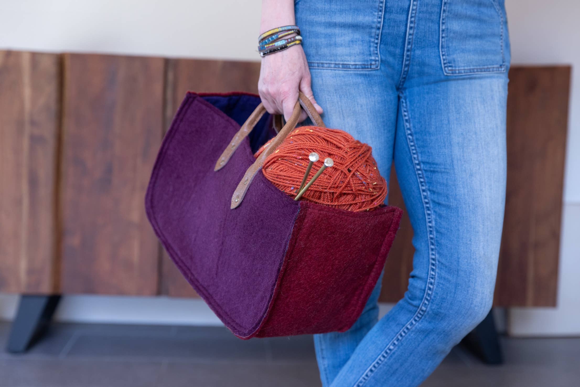 Fibres of Life - Wool & Felt - Wholesale Tote Bag - Women's - The Grab-&-Go Carry All | Felt Wool Tote Bag | Soft Yarn Bag22